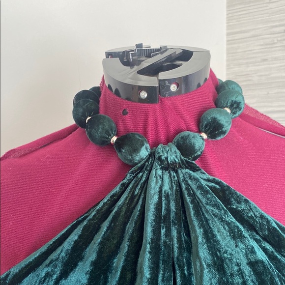 Samantha Pleet Green Velvet Jumpsuit (Size 4) - Picture 3 of 10